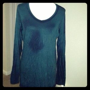 Velvet Stone Emerald Green Long Sleeve Top